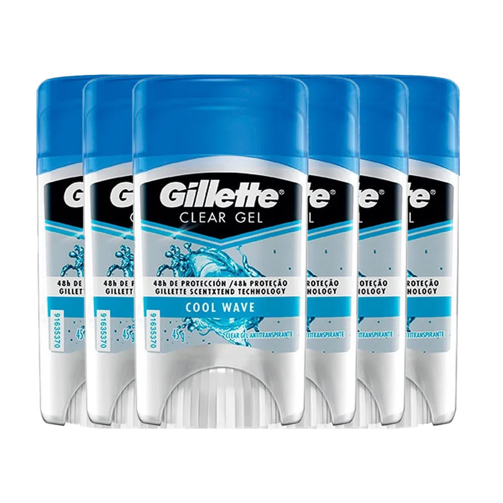 Kit Desodorante Gillette Mini Gel Cool Wave 45g - 6 Unidades em Oferta na Shopee
