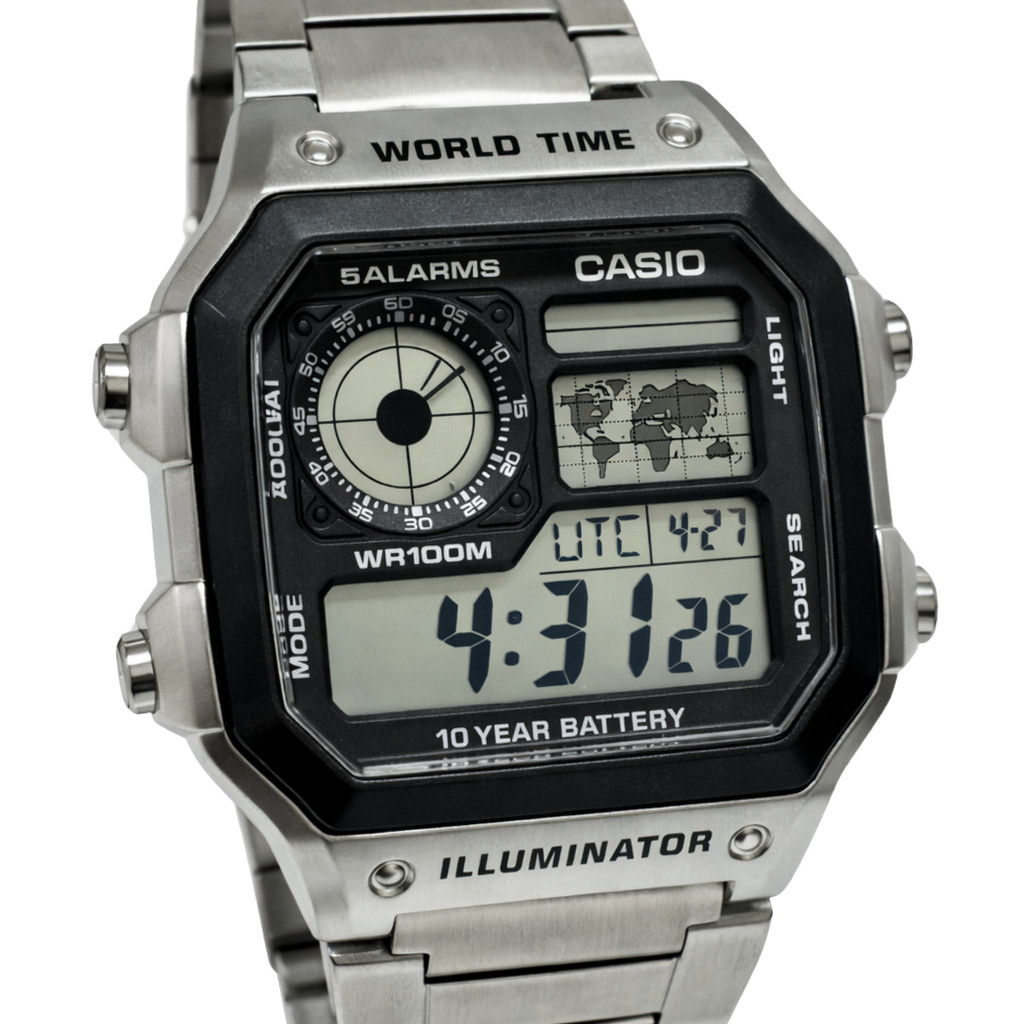 Relógio Casio Digital Masculino World Time AE-1200WHD-1AVDF em Oferta na Shopee