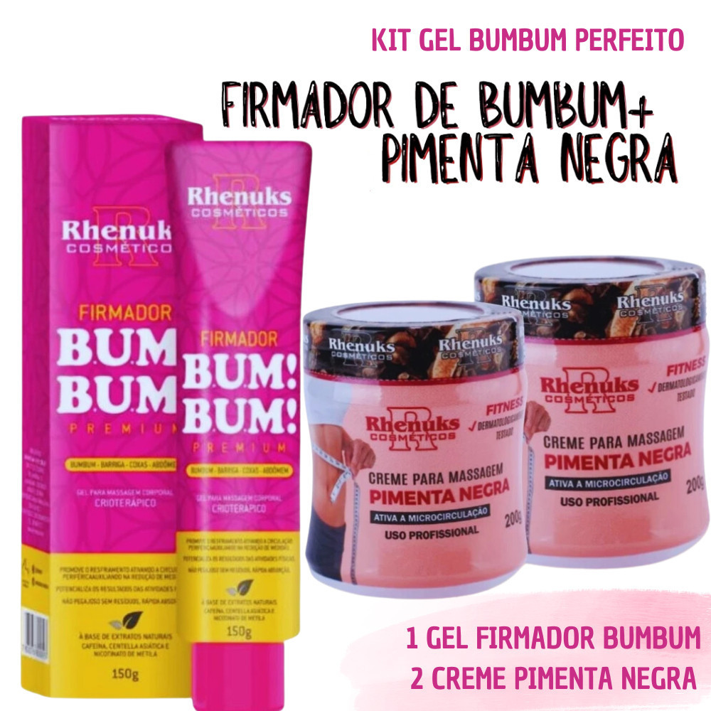 Kit Bumbum Perfeito com 2 Gel Pimenta Negra + 1 Firmador Bumbum Premium – Rhenuks