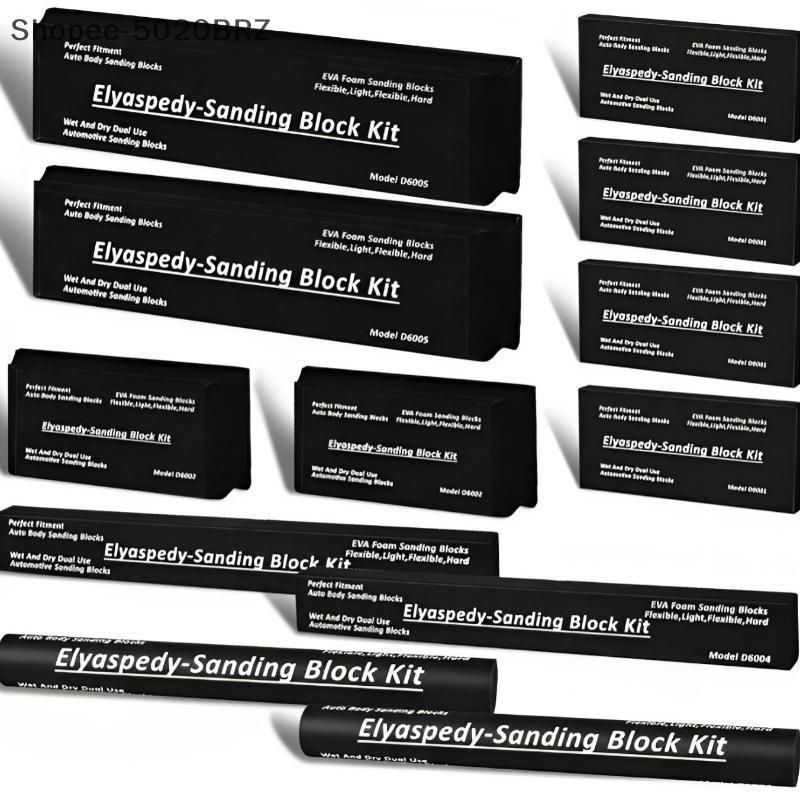 [THEBR] 7/12PCS Kit De Lixa Blo Com PSA-Espuma EVA Flexível Para Úmida/Seca Carroceria , Marcenaria E Artesanato [BR]