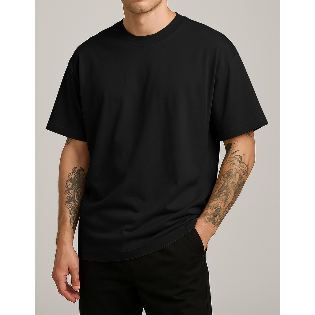 Camiseta Masculina Oversized Algodão Caimento Solto Estilo Streetwear

