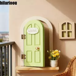 Porta De Elfo De Fada , Decorações Criativas Que Brilham No Escuro Para Casa De Bonecas Com Janela , Mini Buraco Engraça