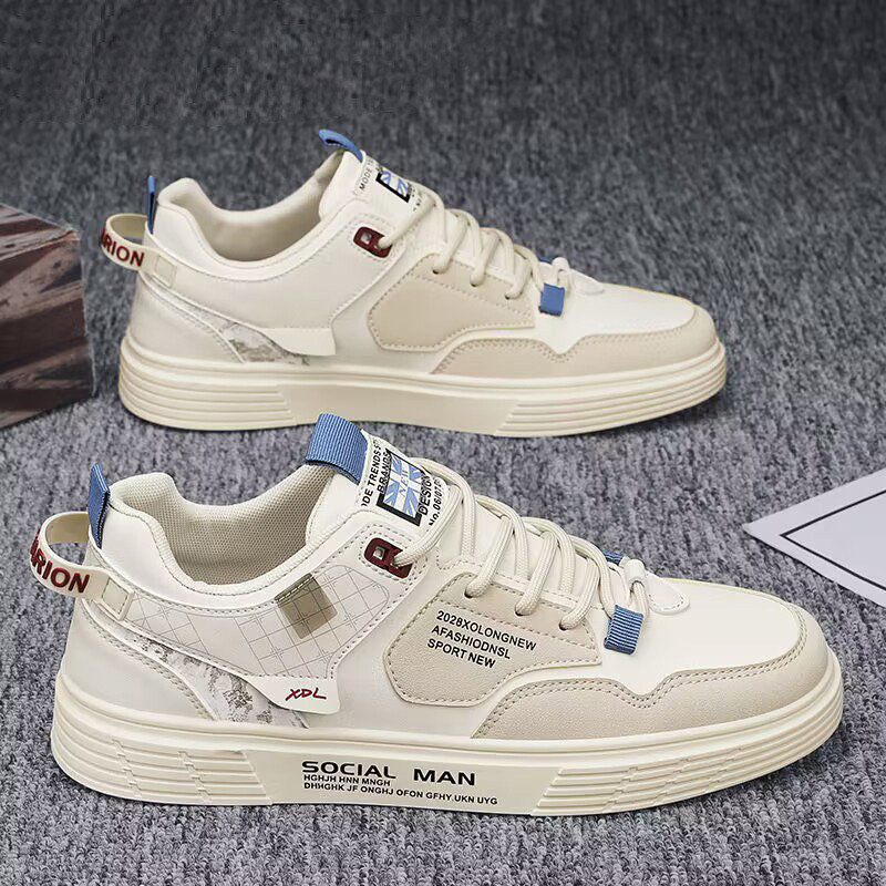 Tênis Masculinos 2024 Novos Tênis Brancos de Verão Estilo Coreano Tamanho Extra Grande 46 Tênis Casuais Esportivos