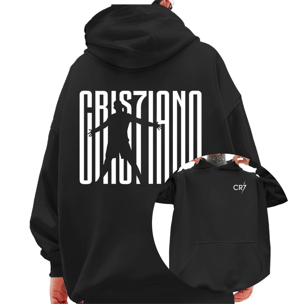 Blusa de Moletom Canguru Blusa Cristiano Ronaldo Cr7 Unissex Streetwear Flanelado Estampado