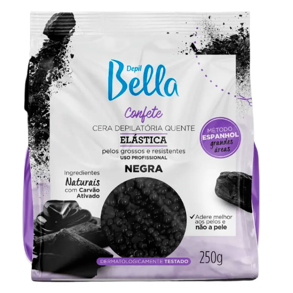 Cera Depilatória Quente Depil Bella Confete Negra 250g em Oferta na Shopee