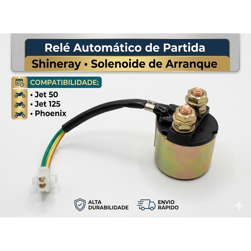 Relé Automático de Partida Shineray Jet 50/125 • Phoenix • Solenoide de Arranque