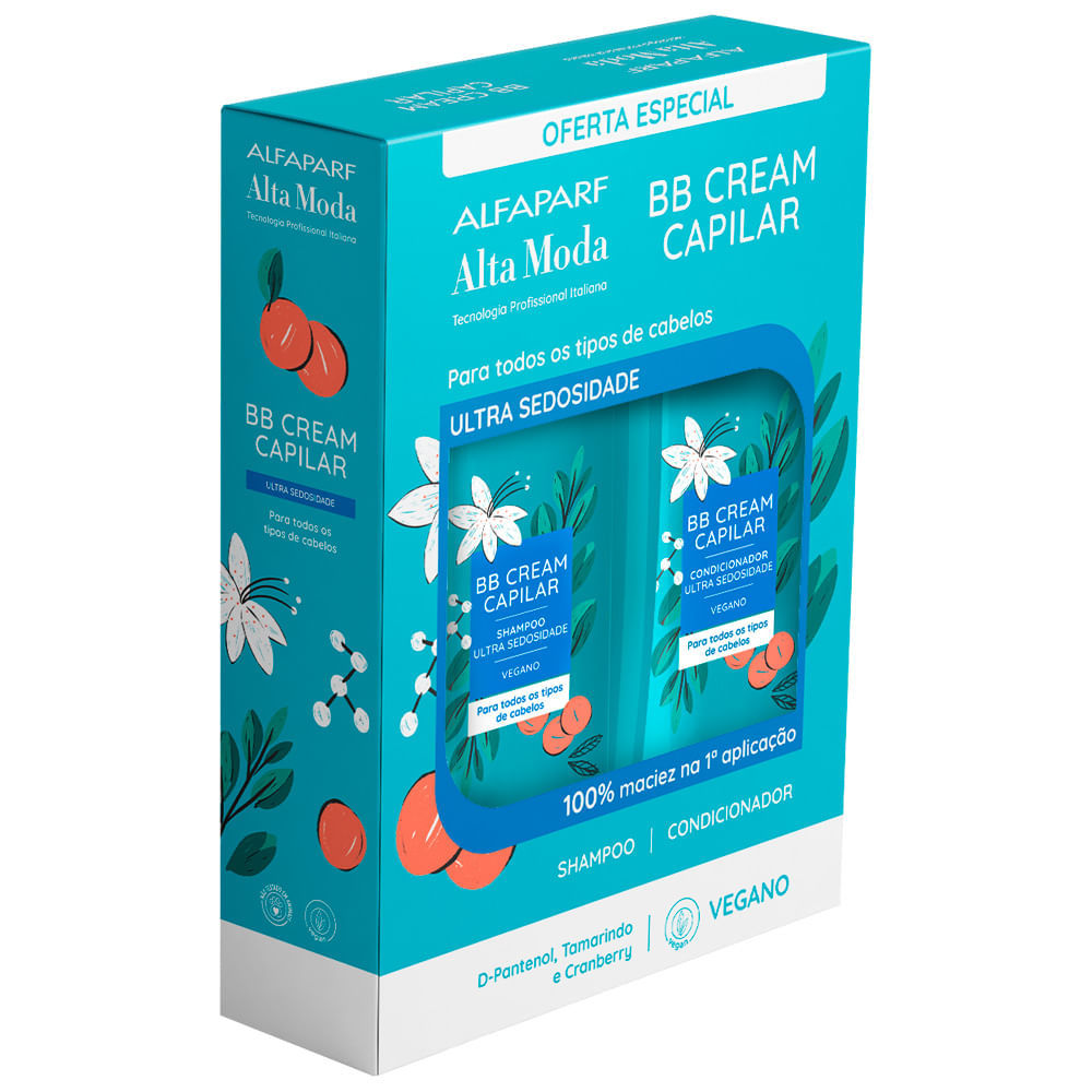 Kit Shampoo e Condicionador Alta Moda Alfaparf Bb Cream Vegano 300ml Cada em Oferta na Shopee
