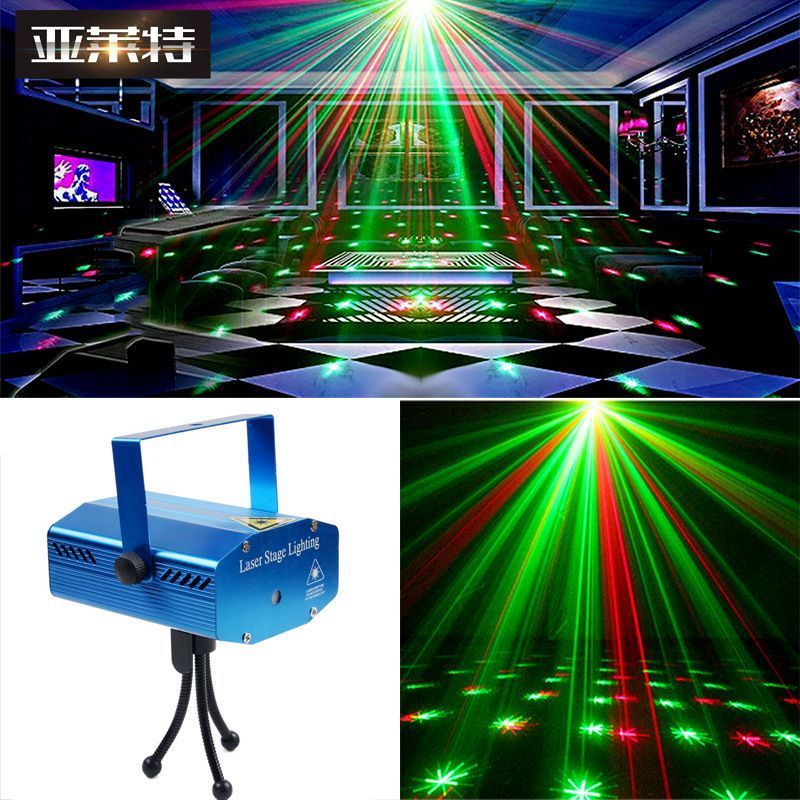Projetor de Laser para Festas, Mini, 8 Padrões de Luz, Bivolt, Efeito Holográfico