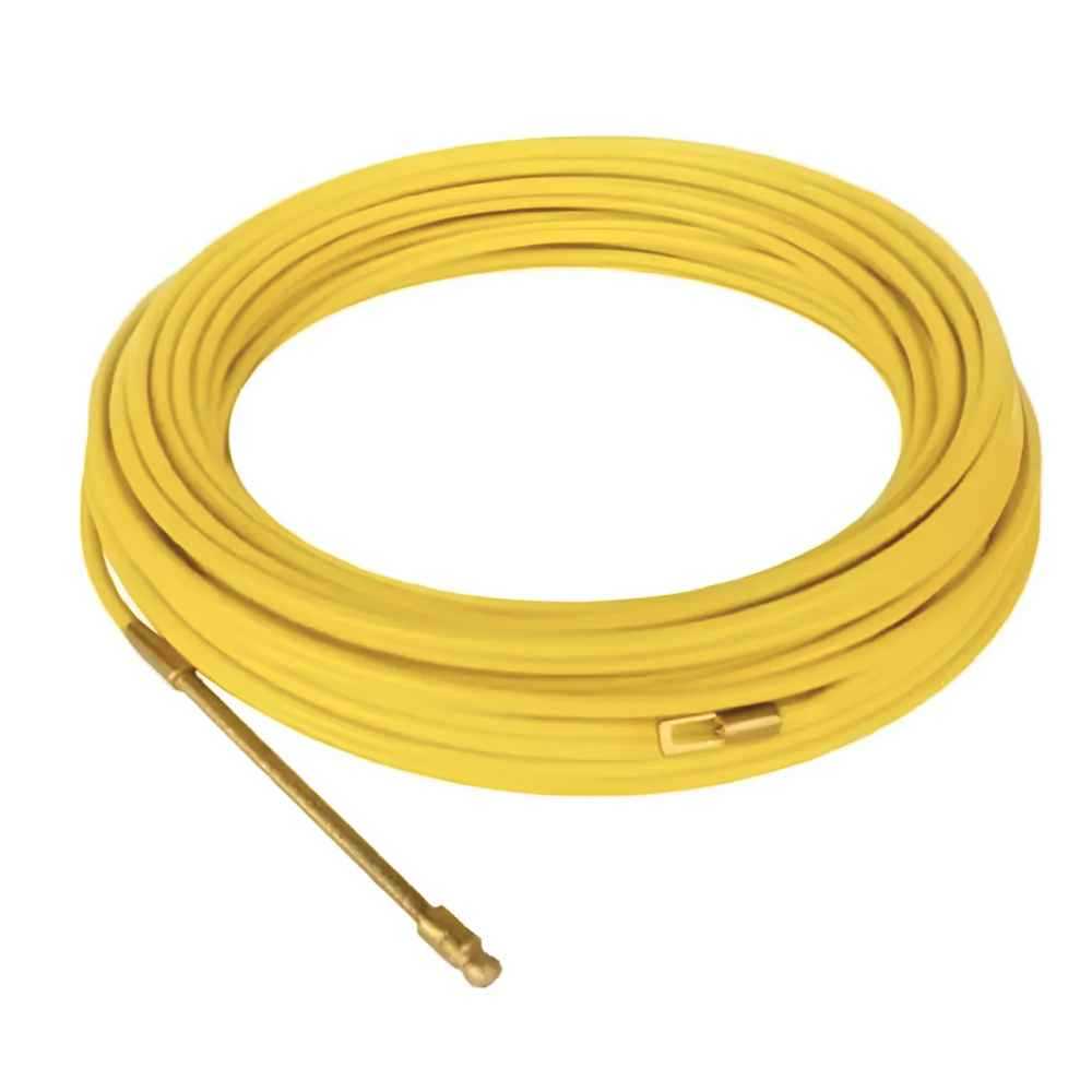 Passa Fio Profissional Com Alma De Aço 15 Metros Guia Para Passagem De Cabos Elétricos Em Conduítes Eletrodutos Amarelo