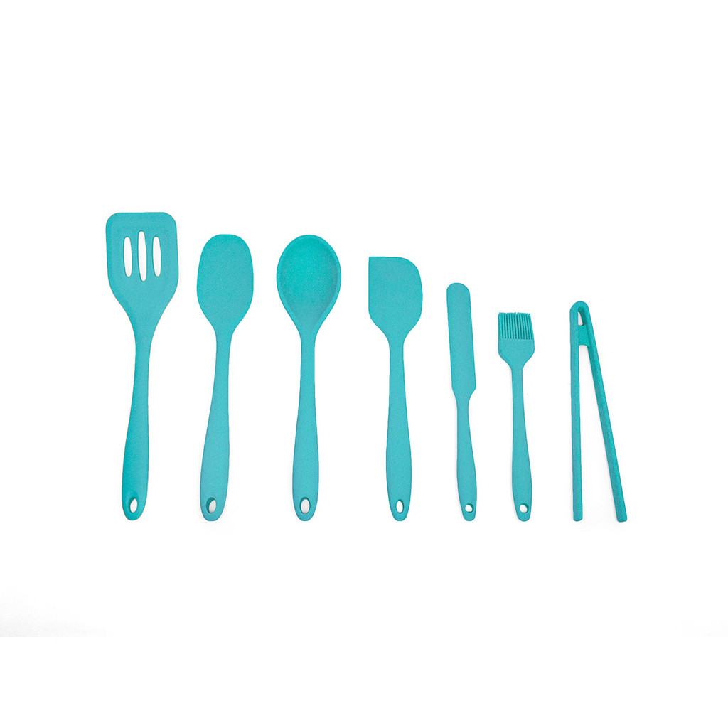 Kit de Utensílios de Silicone com 7 Peças Verde - Oikos em Oferta na Shopee