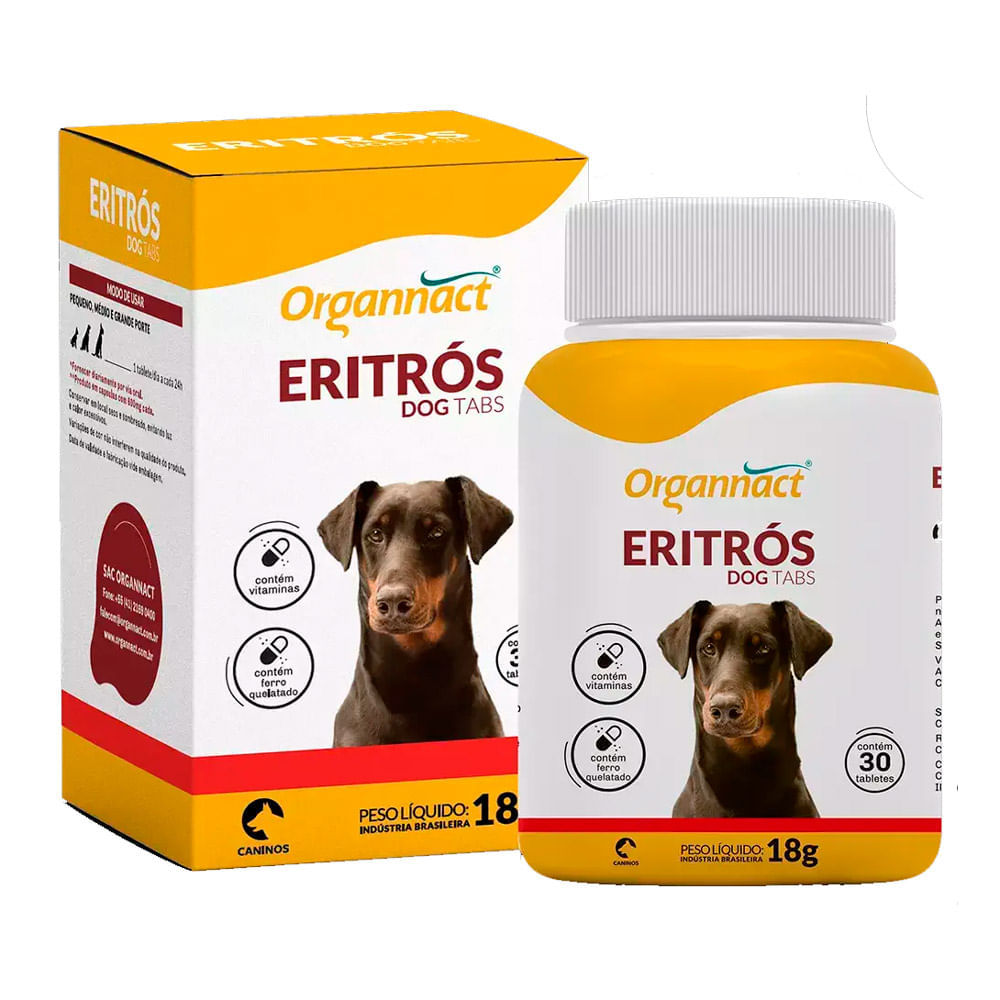 Eritros Organnact Dog Suplemento Vitamínico com 30 Tabletes em Oferta na Shopee