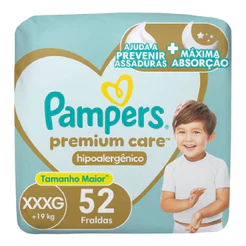 Fralda Pampers Premium Care Bag Xxxg Com 52 Unidades