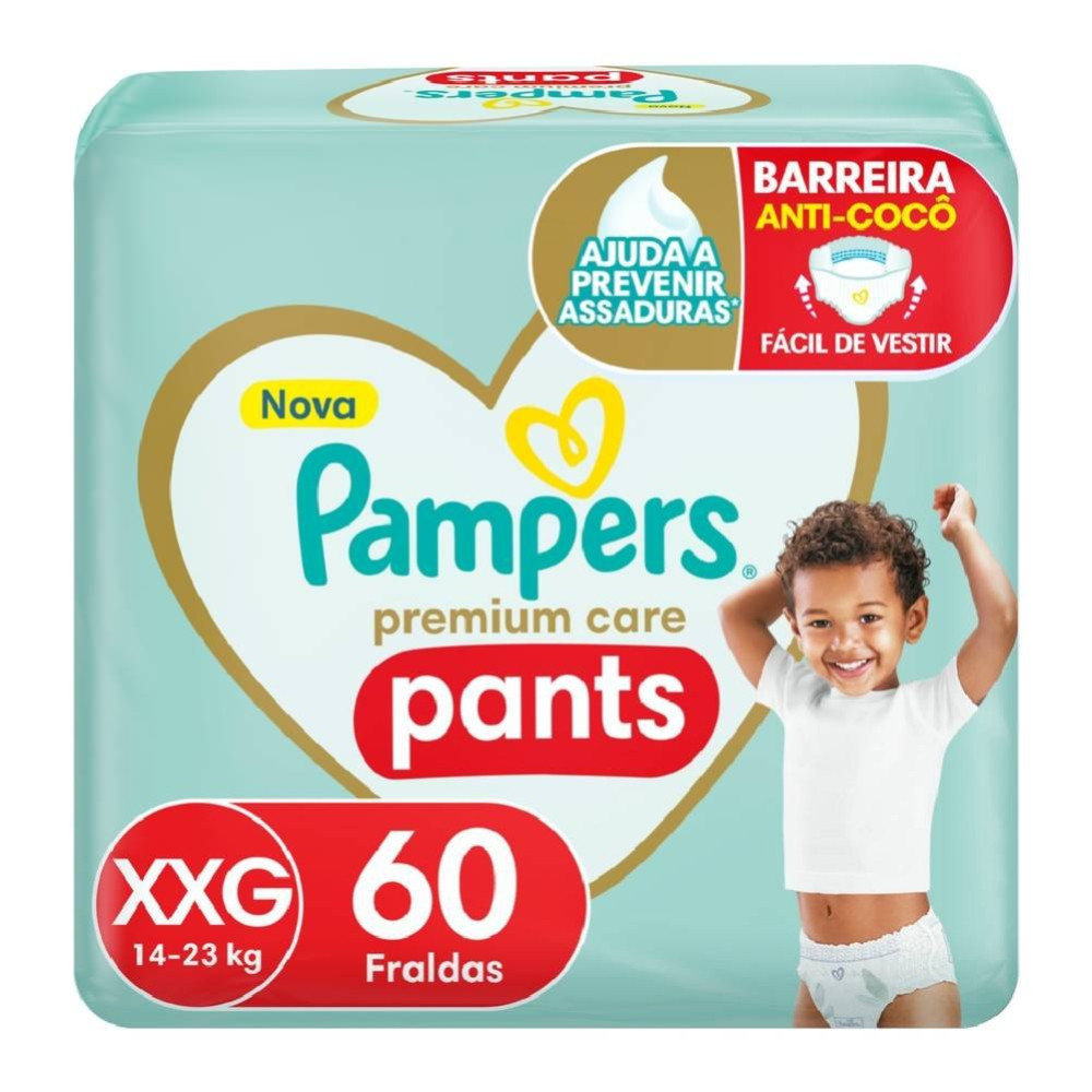 Fralda Pampers Pants Premium Care Xxg Com 60 Unidades