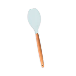 espátula de silicone redonda com cabo de madeira resistente para cozinha - oikos