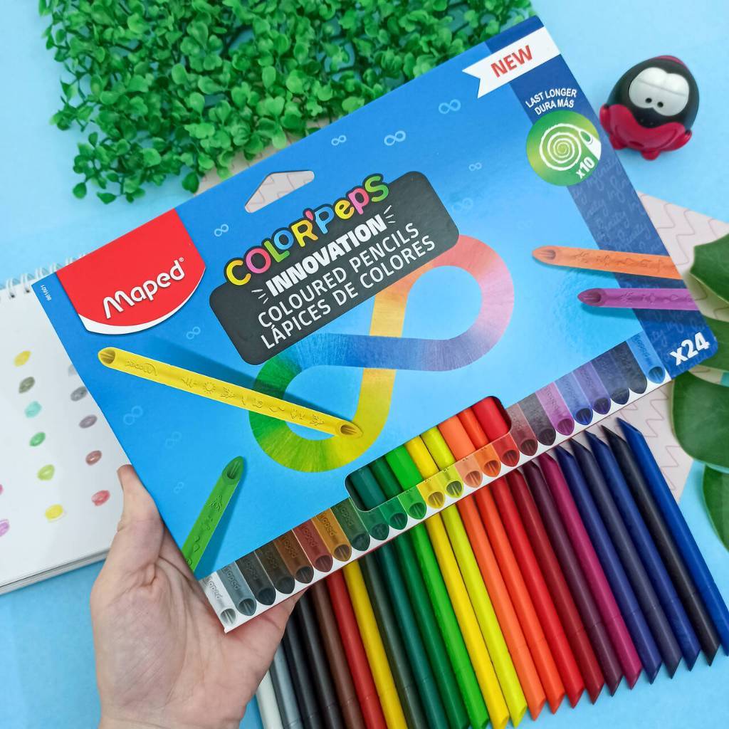 Lápis de Cor Triangular Infinito ColorPeps Infinity 24 Cores - Maped | Lápis resistente em Oferta na Shopee