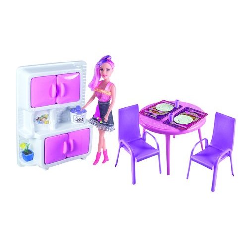 Kit Copa Cozinha Rosa Boneca Funcional Organizador Luva Pegador Descanso Panela