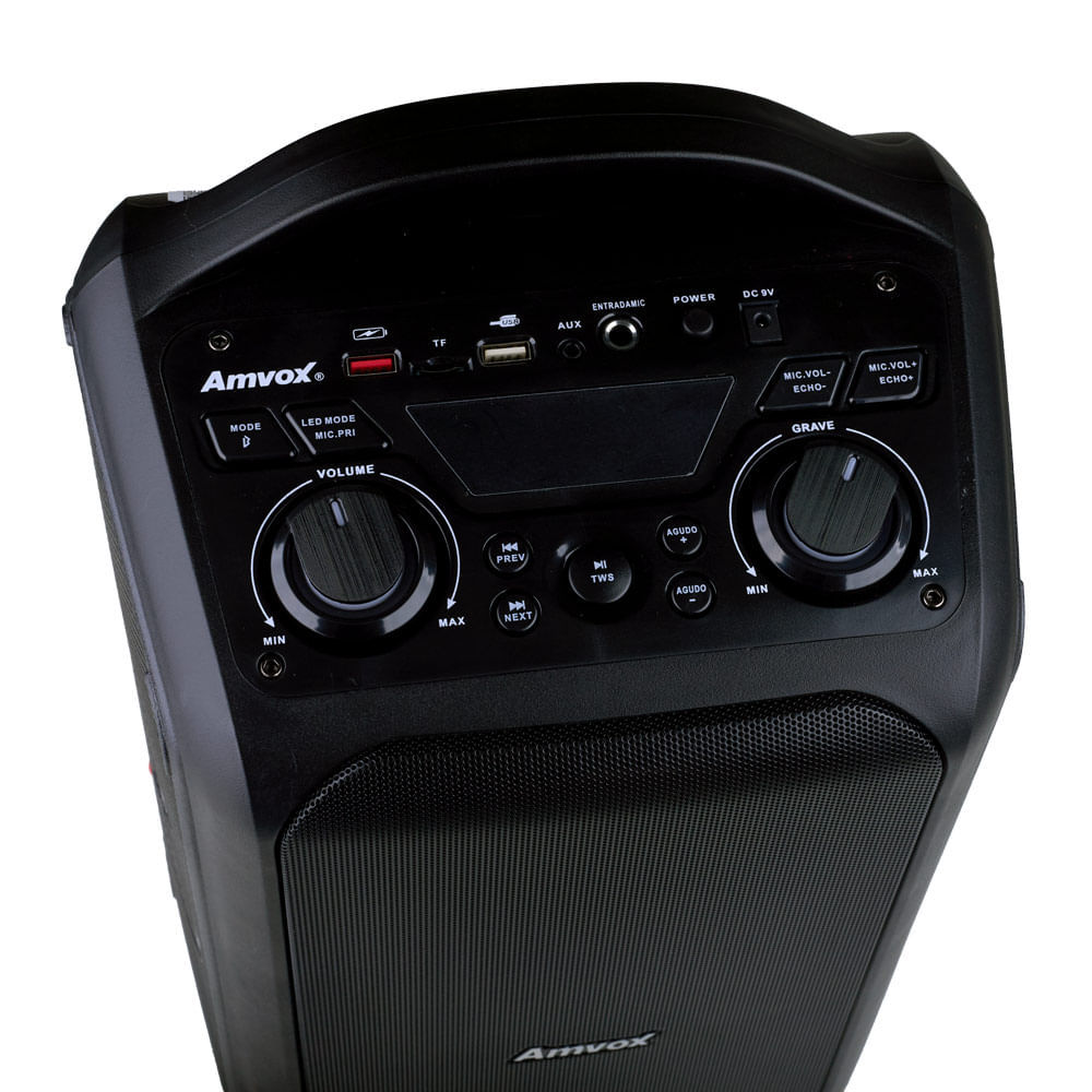 Caixa Amplificada Bluetooth Amvox ACA600 Bagvox Black 600W Bivolt em Oferta na Shopee