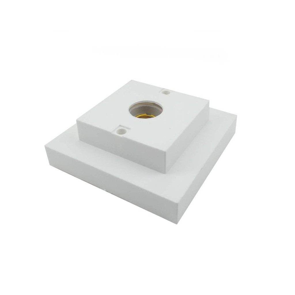 Plafon PVC Quadrado Branco Interneed Soquete Porcelana E27 100W Luminária Teto