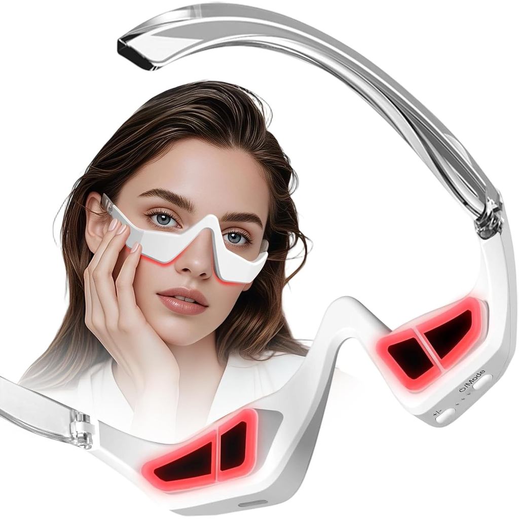 4 Modos De Luz Vermelha Óculos Microcorrente Massageador De Olhos , Para Bolsas Olheiras , Inchaço , Rugas , Linhas Fina