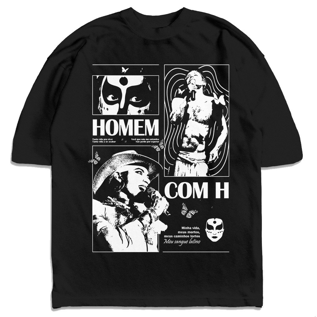 [Camiseta Premium em Algodão Puro]VU Camiseta Oversized Ney Matogrosso Streetwear Harajuku Aesthetic Camisa