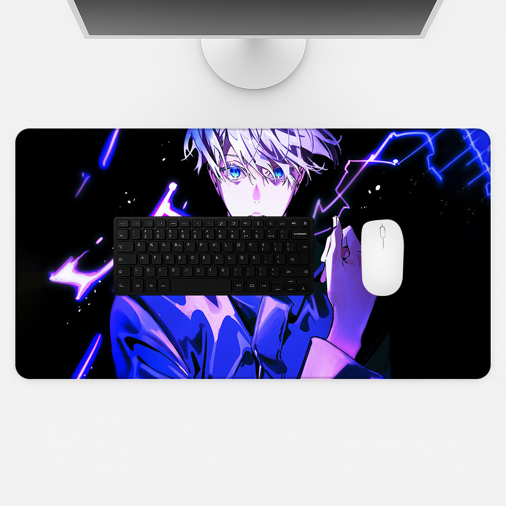 Mousepad Gamer Roxo Grande Anime Menino Raios Tapete Gamer Para Teclado PC