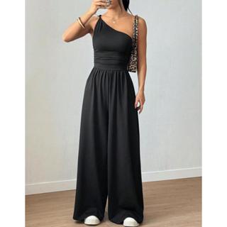 Macacão Feminino Longo Alfaiataria Mula Manca Regata Alça Torcida Social em Oferta na Shopee