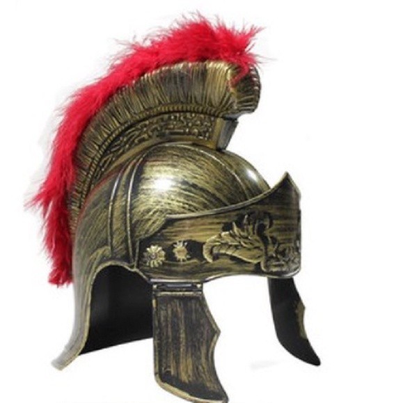 Fantasia Capacete Soldado Romano Gladiador com Pluma em Oferta na Shopee