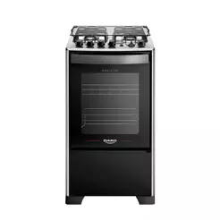 Fogão 4 Bocas Dako Magister Grill Preto Mesa Inox Bivolt
