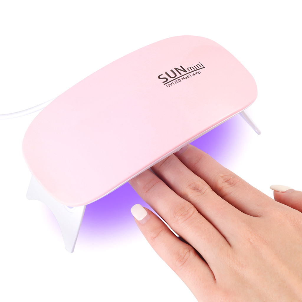 Monja 6W Nail Art Secador UV Gel Polonês Fasting Cura Lâmpada Rosa Portátil Dobrável LED Carga USB