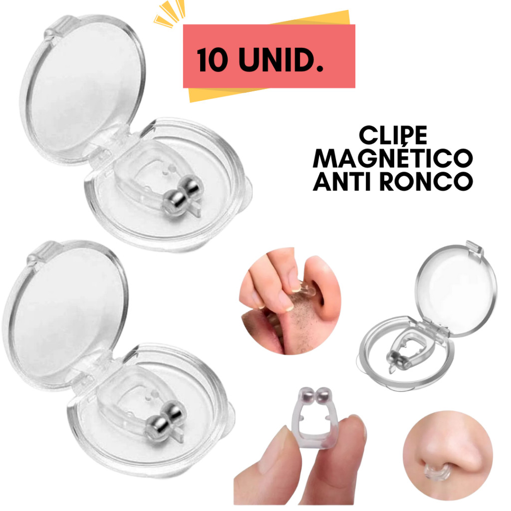 Kit 4, 2 ou 1 Clipe Magnético Nasal Anti Ronco e Apneia Dilatador em Oferta na Shopee