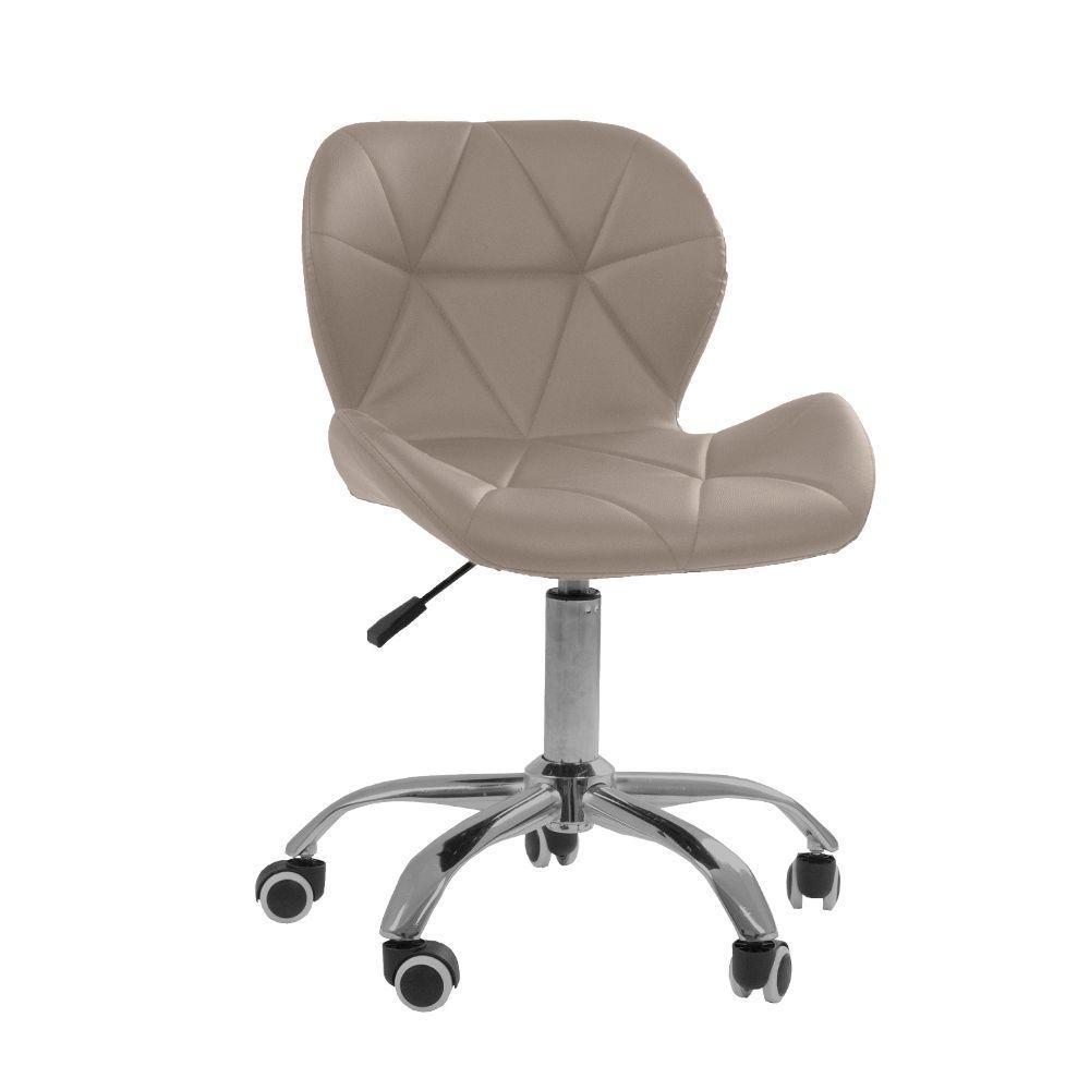 Cadeira Office Eiffel Slim Base Giratória Oficial Bege