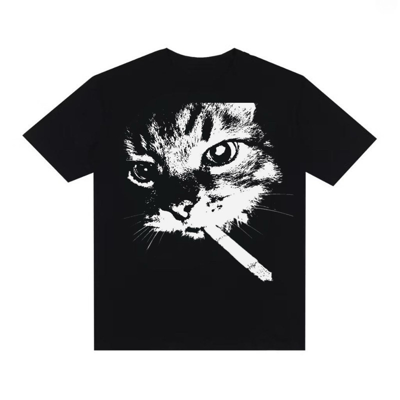 CAMISETA [Camiseta Premium em Algodão Puro]SISI Camiseta Oversized Streetwear Estampada Feminina Y2K Gato Cat Cami