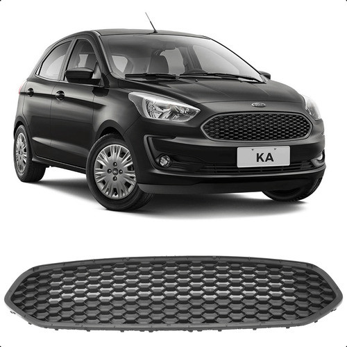 Grade Radiador Ka 2019 2020 2021 2022 Colmeia Preto S/ Friso