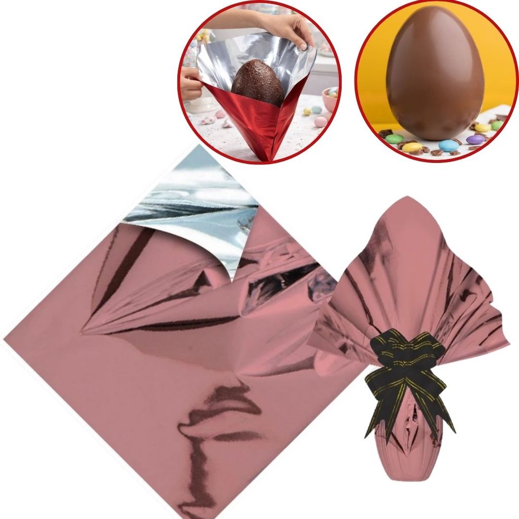 25 SACO EXPRESS P/ OVO PÁSCOA 150/250G 30X30CM ROSE GOLD em Oferta na Shopee