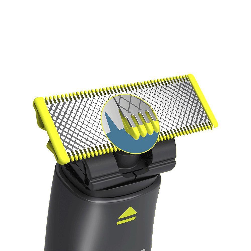Aparador De Pelos Philips Oneblade, 2 Pentes, Recarregável, Uso Seco E Molhado - Qp1424/10 · foto 2