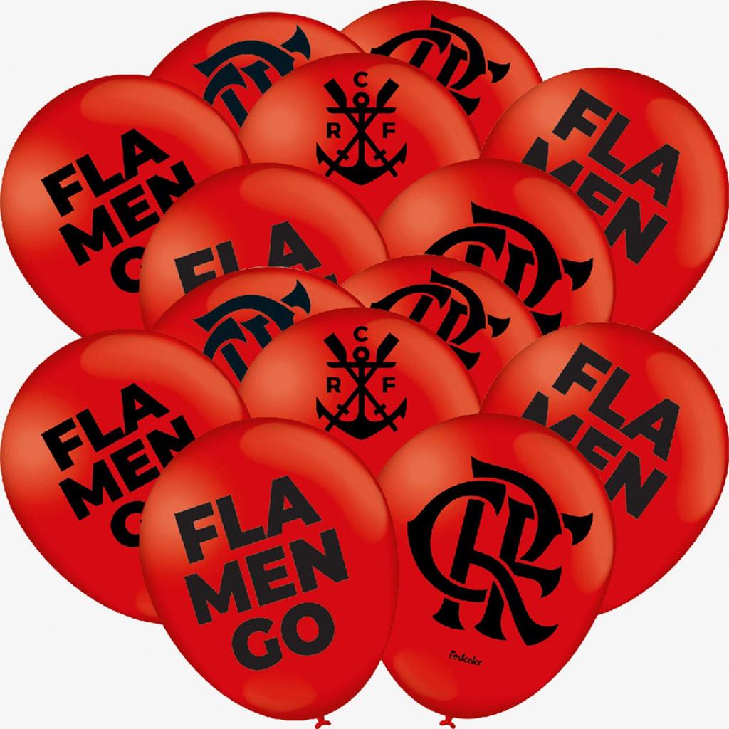 Balão Flamengo Vermelho Especial Látex Premium 9 Polegadas Kit 25 Bexigas Oficial em Oferta na Shopee