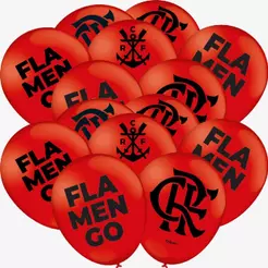 Balão Flamengo Vermelho Especial Látex Premium 9 Polegadas Kit 25 Bexigas Oficial
