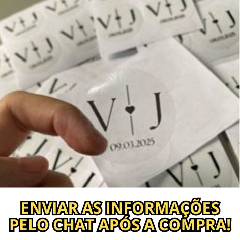 100 Etiquetas Transparente Adesivo Personalizado Casamento Iniciais Noivo,   Noivado Eventos. em Oferta na Shopee