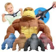 Brinquedos Fidget Antiestresse: Gorila Indestrutível e Macaco Elástico para Apertar em Oferta na Shopee