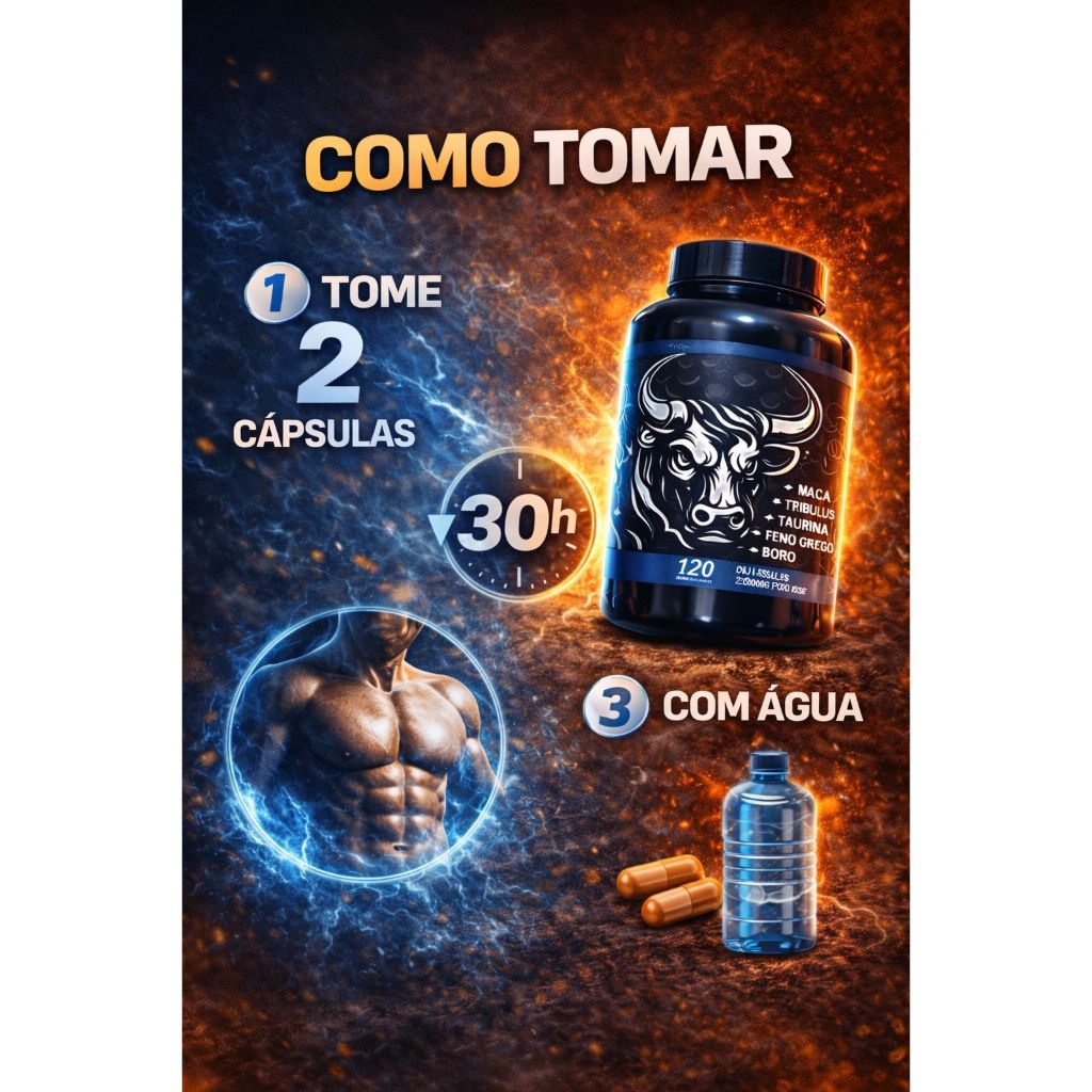 Suplemento Alimentar Touro Power 120 Comprimidos Alta Concentração — imagem 2 de 2