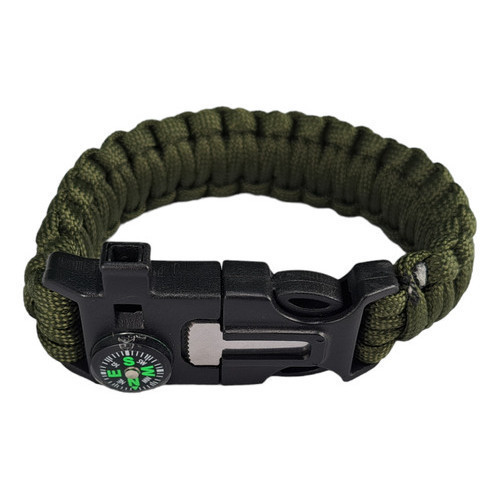 Paracord 550 Bracelete Pulseira Tatico Sobrevivência Verde