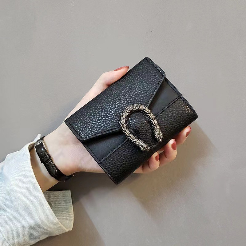 【 In Stock 】 Bacchus Carteira Feminina Padrão De Crocodilo Cabeça De Cobra De Moda Curta S...