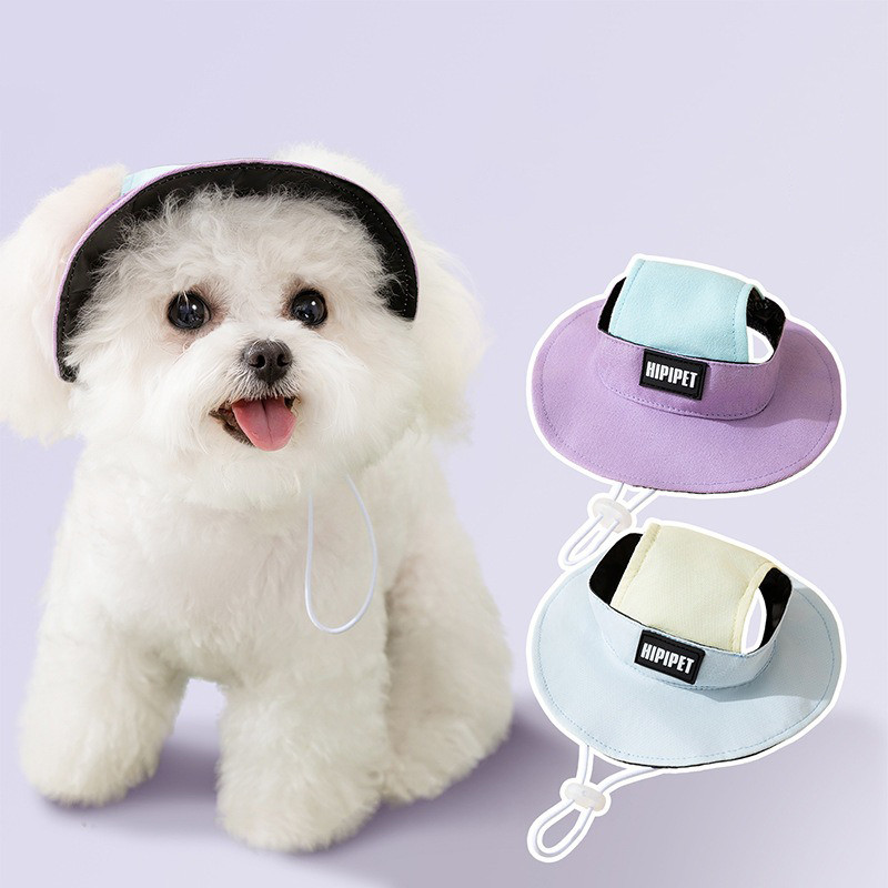 Bonito Chapéu Para Animais De Estimação Filhote De Cachorro Vinil Protetor Solar De Pescador Verão Teddy Mini Guarda-Sol
