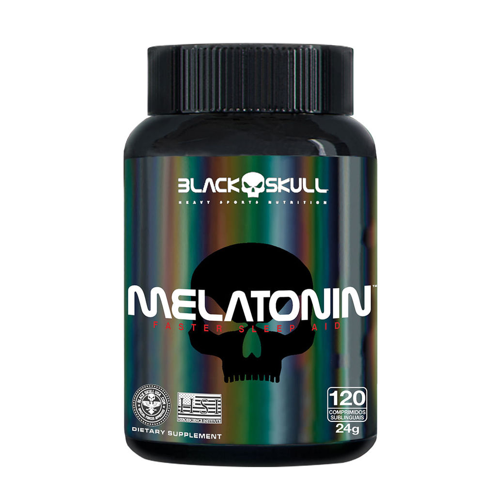 Melatonin - Melatonina Sublingual - 120 Comp - Black Skull