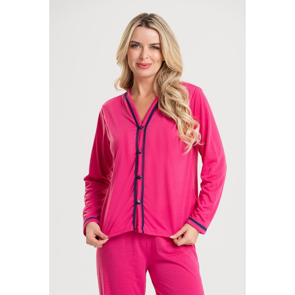 Kit 2 Pijamas Longos Feminino Adulto Americano — imagem 2 de 2