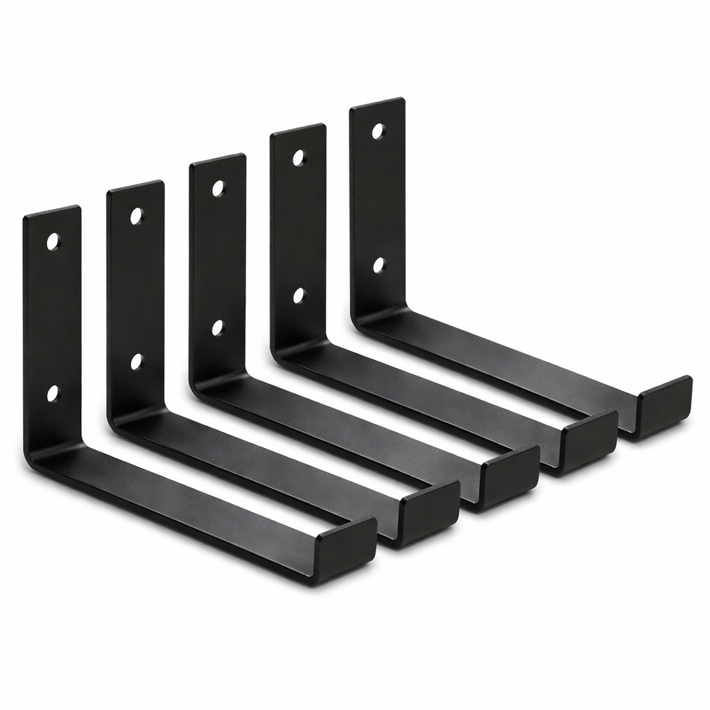 Kit com 6 Suporte Mão Francesa Invertida Ferro Reforçado 15cm Suporta até 10kg