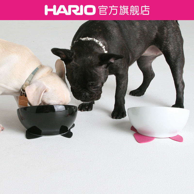 [Loja principal] HARIO Pet Bowl Tigela para cães em forma de buldogue com almofada de Silicone em forma de cachorro Tige