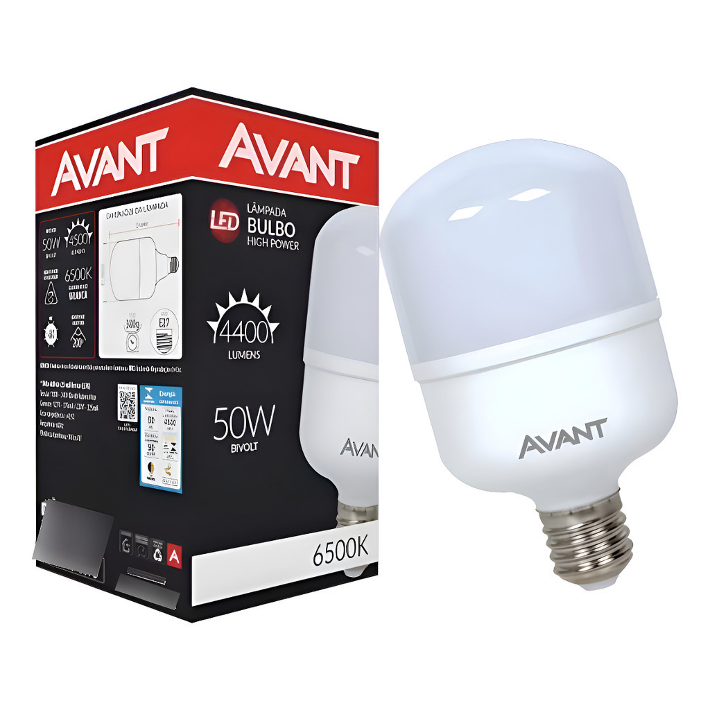 Lâmpada Alta Potência 50w E27 Branco Frio Avant Br6500k
