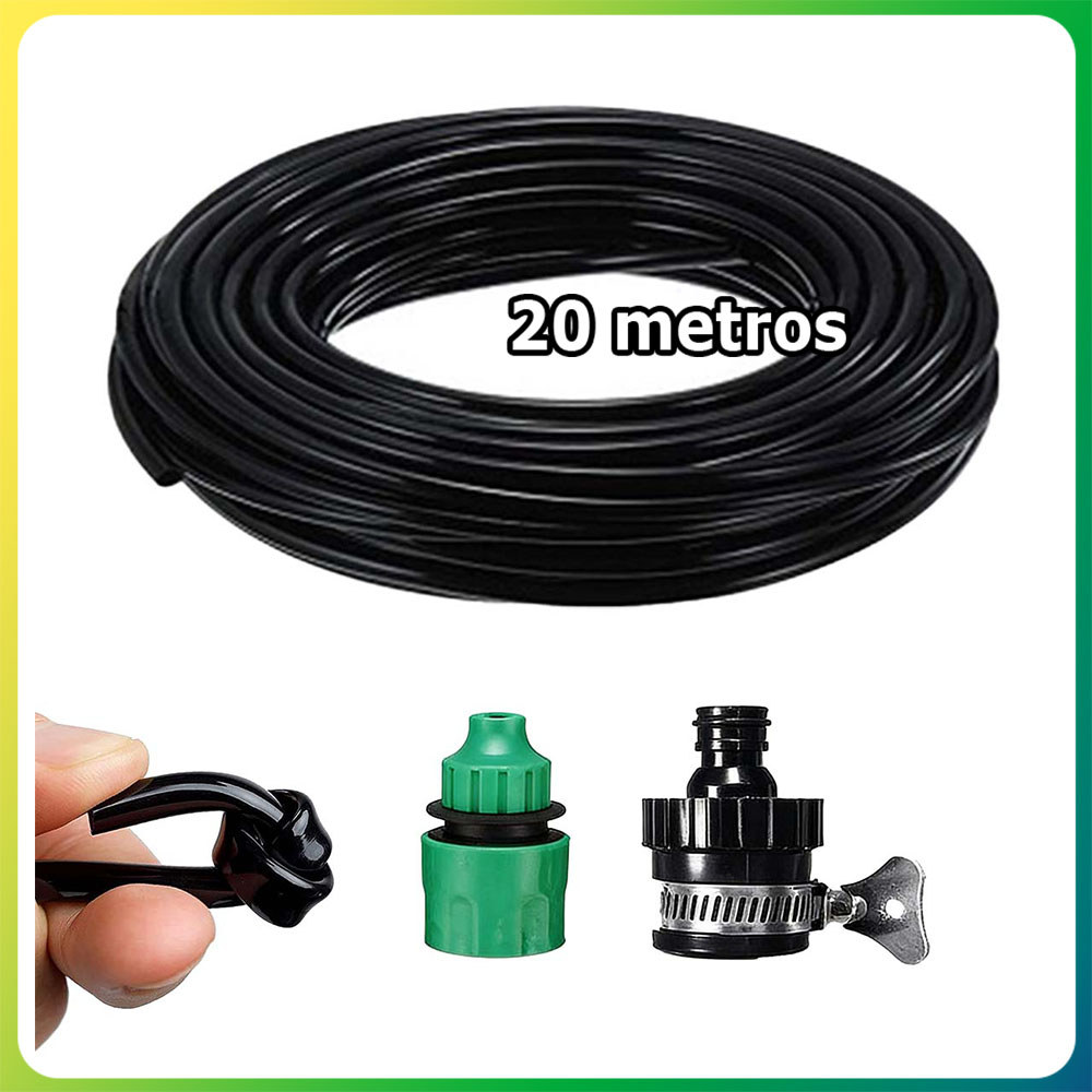 20m Mangueira de abastecimento para irrigação por gotejamento de 1/4" conector universal conector lateral