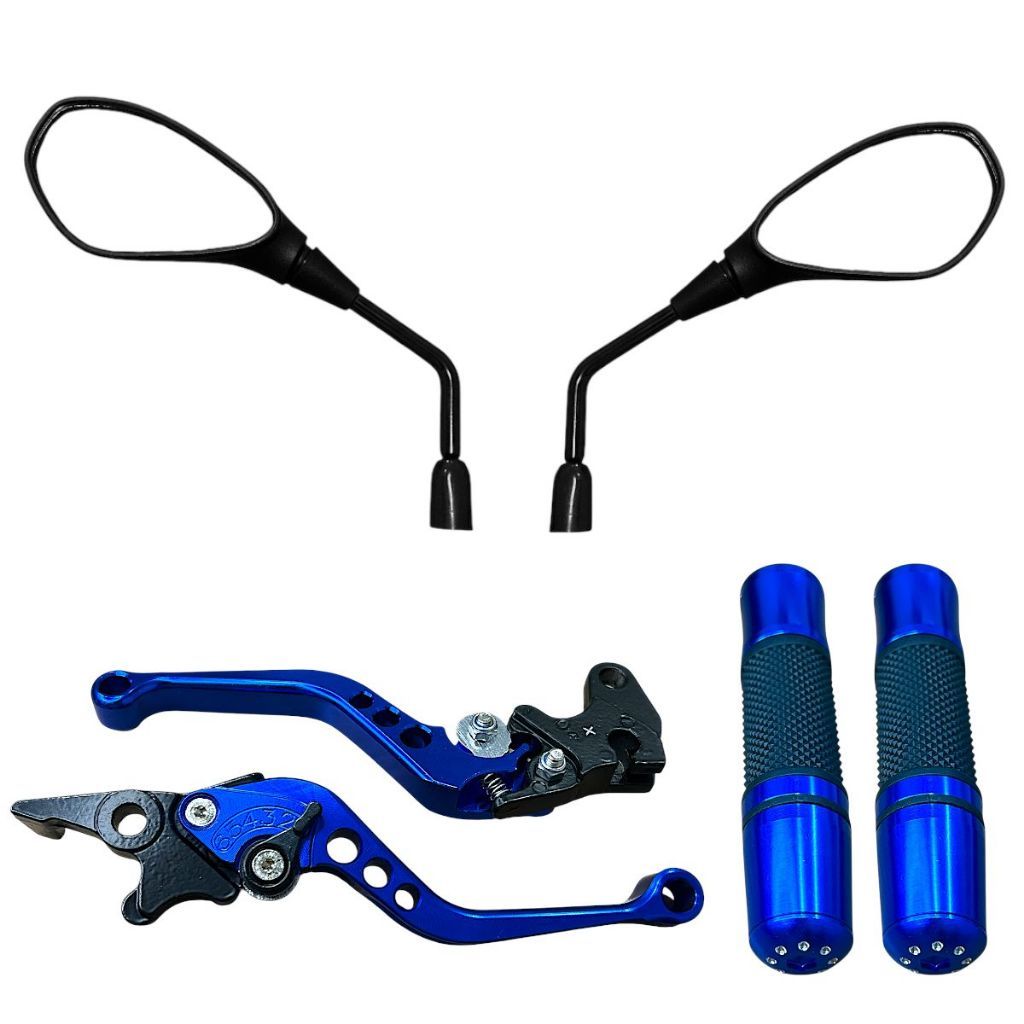1 Par Retrovisor + Manete + Manopla Kit P/Moto Yamaha Xtz 250 Lander Freio A Disco